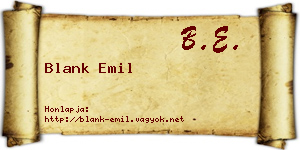 Blank Emil névjegykártya